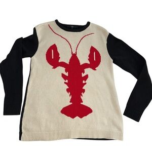 tibi FABULOUS resort wear cotton HOLIDAY LOBSTER intarsia knit sweater L
